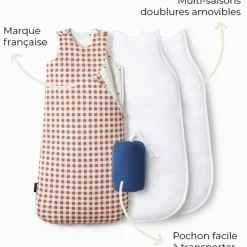 Gigoteuse réversible 4 saisons vichy (6-18 mois)