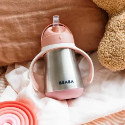 Gourde à paille en inox Old pink (250 ml)