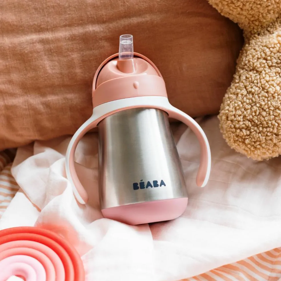 Gourde à paille en inox Old pink (250 ml)