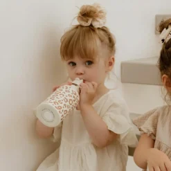 Gourde isotherme Léopard Crème (350 ml)