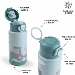 Gourde isotherme Tiny farm Bleu (340 ml)