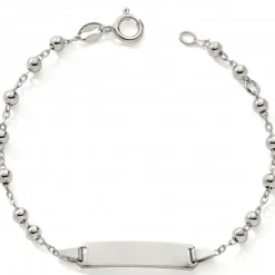 Gourmette chaîne boule 12 + 2,5 cm (argent)