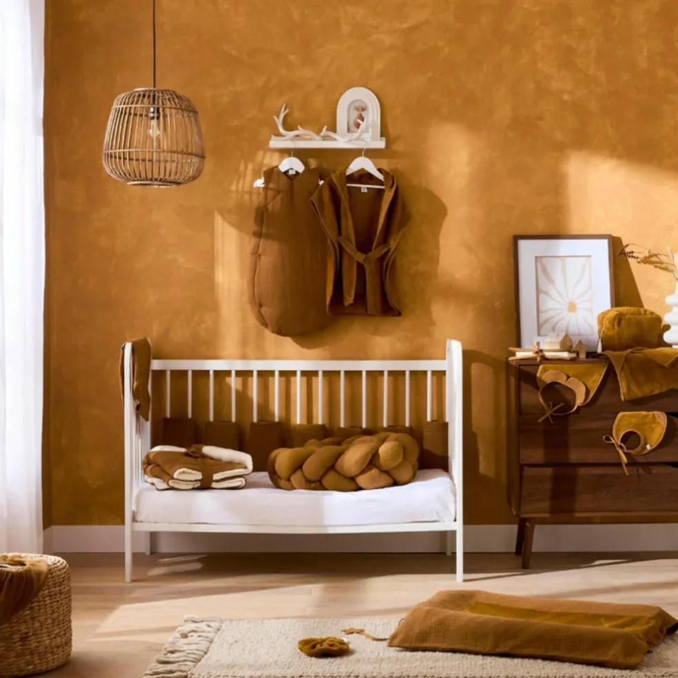 Grand bavoir bambou et gaze de coton havane