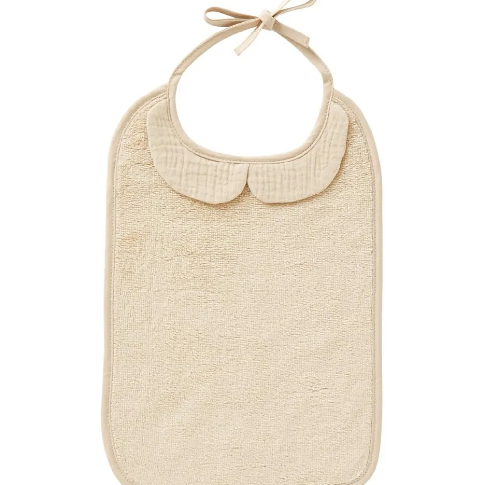 Grand bavoir Soft bambou et gaze de coton Biscuit