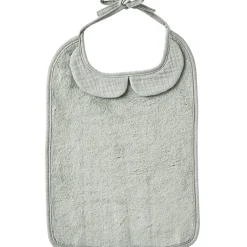 Grand bavoir Soft bambou et gaze de coton vert de gris