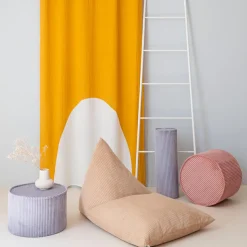 Grand pouf Brown Sugar velours côtelé