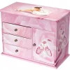 Grande boîte à bijoux musicale à tiroirs Ballerine rose