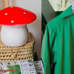 Grande lampe veilleuse champignon Rouge