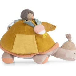 Grande peluche d'activités tortue Trois petits lapins