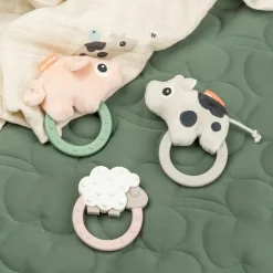 Hochet avec anneau de dentition Pigee Multicolore