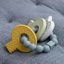 Hochet de dentition trousseau de clefs bleu