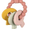 Hochet de dentition trousseau de clefs rose