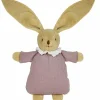 Hochet peluche lapin nid d'ange en coton bio vieux rose