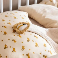 Housse de couette + taie d'oreiller Lively Lion (100 x 140 cm)