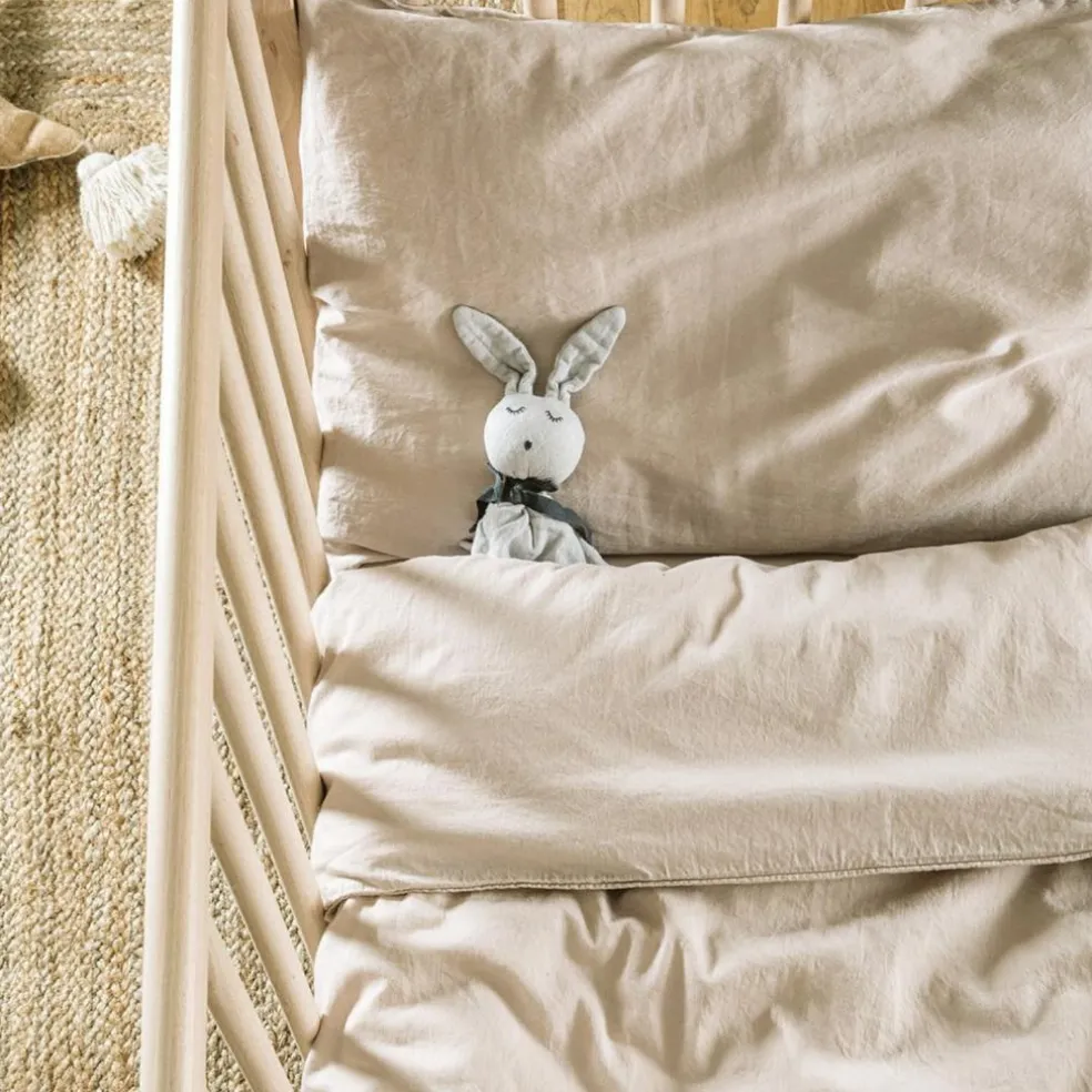 Housse de couette satin de coton bio Lin (100 x 140 cm)