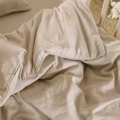 Housse de couette satin de coton bio Lin (100 x 140 cm)