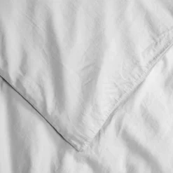 Housse de couette satin de coton bio Blanc craie (100 x 140 cm)