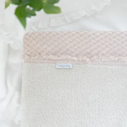 Housse de matelas à langer Happiness Vieux rose-Ecru (45 x 70 cm)