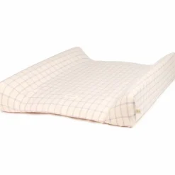 Housse de matelas à langer Stories Édition limitée Powder mauve grid