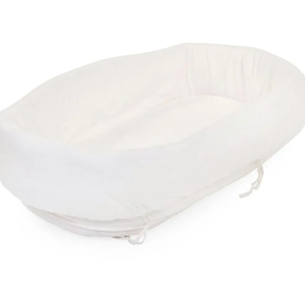 Housse pour berceau en rotin rectangulaire écru