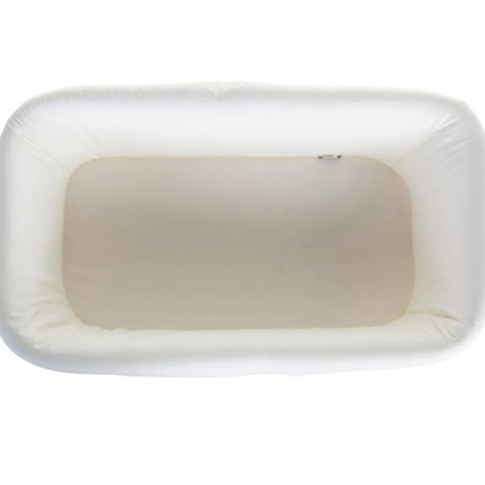 Housse pour berceau en rotin rectangulaire écru