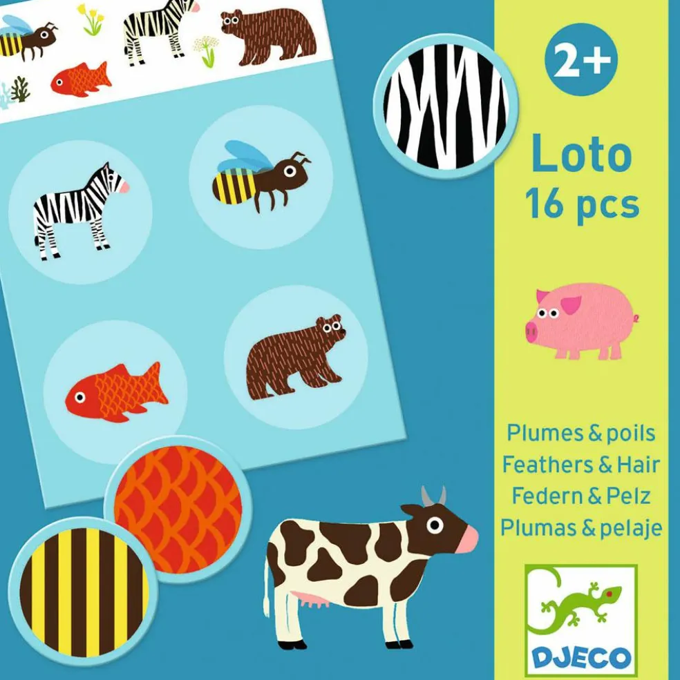 Jeu de loto Plumes & Poils (16 pièces)