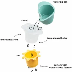 Jeu d'eau lot de 3 gobelets empilables Elphee Rose