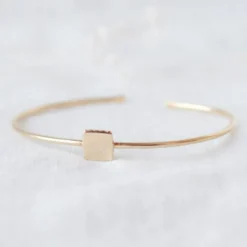 Jonc Alice en plaqué or jaune (personnalisable)