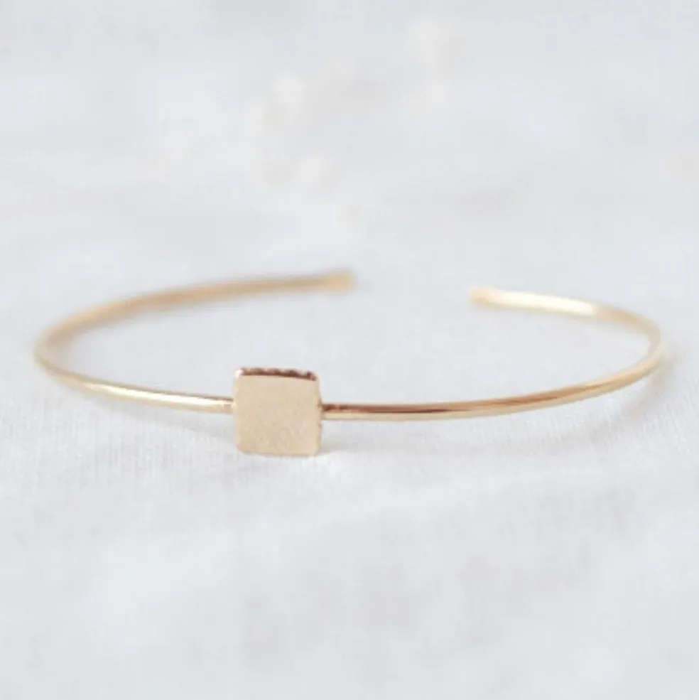 Jonc Alice en plaqué or jaune (personnalisable)