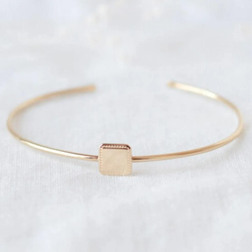 Jonc Alice en plaqué or jaune (personnalisable)