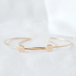 Jonc Henriette en plaqué or jaune (personnalisable)