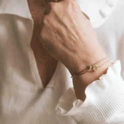 Jonc Henriette en plaqué or jaune (personnalisable)