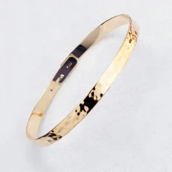 Jonc ruban martelé (plaqué or)