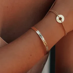 Jonc ruban martelé (plaqué or)