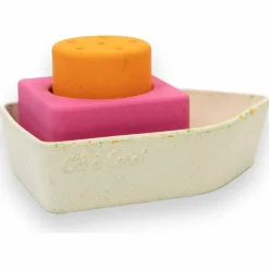 Jouet de bain bateau en caoutchouc orange
