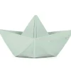 Jouet de bain bateau Origami latex d'hévéa mint