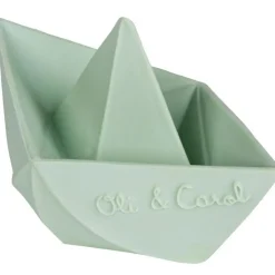 Jouet de bain bateau Origami latex d'hévéa mint