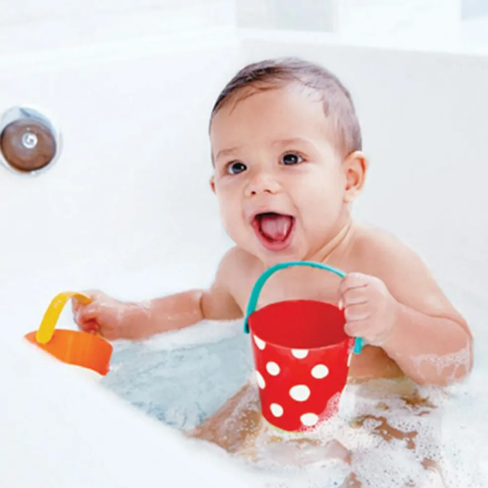 Jouet de bain seaux colorés (3 pièces)