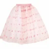 Jupon long Cœurs paillettes Rose (4-8 ans)