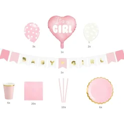 Kit décoration Baby Shower ''It's a girl'' (49 pièces)