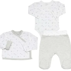 Kit de naissance Gris chiné 3 pièces (1 mois)