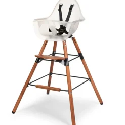 Kit de pieds longs pour chaise haute Evolu extra + repose-pieds en bois naturel noir