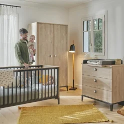 Kit de transformation 2 pans 140 cm en chêne blond noir Marcel