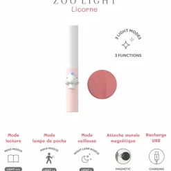 Lampe nomade 3 en 1 Zoo Light Unicorn