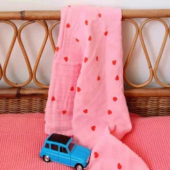 Lange Bianca Coeur Rose-Rouge (70 x 70 cm)