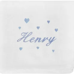 Lange coeur bleu pastel personnalisable (70 x 70 cm)