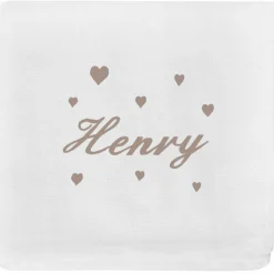 Lange coeur taupe personnalisable (70 x 70 cm)