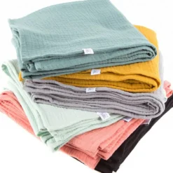 Lange en coton noir réglisse (90 x 90 cm)