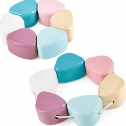 Lapin à empiler en bois et tissu