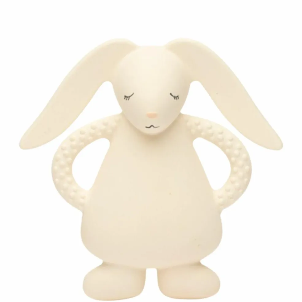 Lapin de dentition en caoutchouc naturel crème